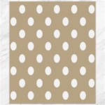 Polka Dots - White on Khaki Brown Canvas 20  x 24 