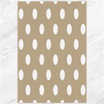 Polka Dots - White on Khaki Brown Canvas 20  x 30 