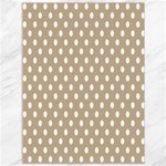 Polka Dots - White on Khaki Brown Canvas 36  x 48 