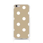 Polka Dots - White on Khaki Brown Apple iPhone 6/6S Silicone Case (Transparent)