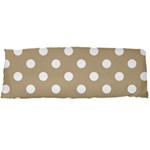 Polka Dots - White on Khaki Brown Body Pillow Case Dakimakura (Two Sides)