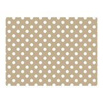 Polka Dots - White on Khaki Brown Double Sided Flano Blanket (Mini)