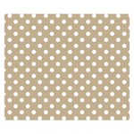 Polka Dots - White on Khaki Brown Double Sided Flano Blanket (Small)