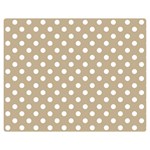 Polka Dots - White on Khaki Brown Double Sided Flano Blanket (Medium)