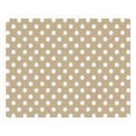 Polka Dots - White on Khaki Brown Double Sided Flano Blanket (Large)