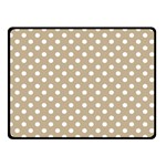 Polka Dots - White on Khaki Brown Double Sided Fleece Blanket (Small) (Two Sides)