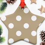 Polka Dots - White on Khaki Brown Ornament (Star)
