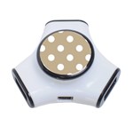 Polka Dots - White on Khaki Brown Portable USB Hub (One Side)
