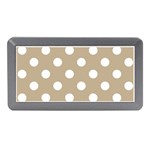 Polka Dots - White on Khaki Brown Memory Card Reader (Mini)