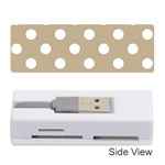 Polka Dots - White on Khaki Brown Memory Card Reader (Stick)