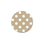 Polka Dots - White on Khaki Brown Golf Ball Marker (4 pack)