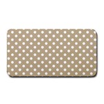 Polka Dots - White on Khaki Brown Medium Bar Mat