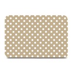 Polka Dots - White on Khaki Brown Plate Mat