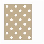 Polka Dots - White on Khaki Brown Small Garden Flag (Two Sides)