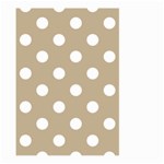 Polka Dots - White on Khaki Brown Large Garden Flag (Two Sides)
