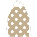 Polka Dots - White on Khaki Brown Full Print Apron
