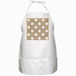 Polka Dots - White on Khaki Brown BBQ Apron