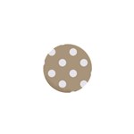 Polka Dots - White on Khaki Brown 1  Mini Button
