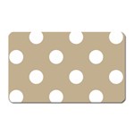 Polka Dots - White on Khaki Brown Magnet (Rectangular)