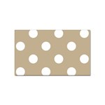 Polka Dots - White on Khaki Brown Sticker Rectangular (10 pack)