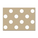 Polka Dots - White on Khaki Brown Sticker A4 (10 pack)