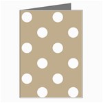 Polka Dots - White on Khaki Brown Greeting Card