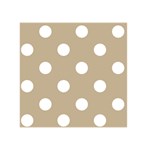 Polka Dots - White on Khaki Brown Greeting Card 5  x 7 