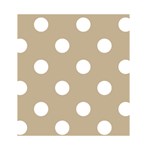 Polka Dots - White on Khaki Brown Greeting Card 4.5  x 6 