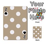 Polka Dots - White on Khaki Brown Playing Cards 54 Designs
