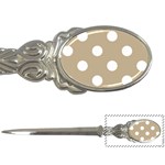 Polka Dots - White on Khaki Brown Letter Opener