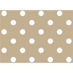 Polka Dots - White on Khaki Brown Birthday Cake 3D Greeting Card (7x5)