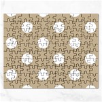 Polka Dots - White on Khaki Brown Jigsaw Puzzle (Rectangular)
