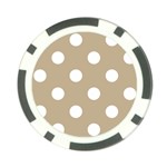 Polka Dots - White on Khaki Brown Poker Chip Card Guard (10 pack)