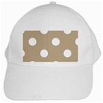 Polka Dots - White on Khaki Brown White Cap