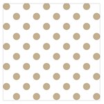 Polka Dots - Khaki Brown on White Large Satin Scarf (Square)