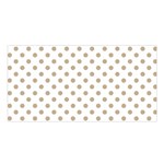 Polka Dots - Khaki Brown on White Satin Shawl
