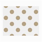 Polka Dots - Khaki Brown on White Small Glasses Cloth (2 Sides)