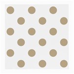Polka Dots - Khaki Brown on White Medium Glasses Cloth (2 Sides)