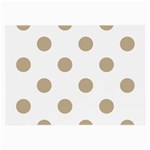 Polka Dots - Khaki Brown on White Large Glasses Cloth (2 Sides)