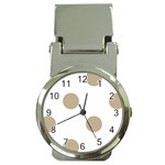 Polka Dots - Khaki Brown on White Money Clip Watch