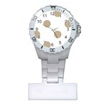 Polka Dots - Khaki Brown on White Nurses Watch