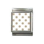 Polka Dots - Khaki Brown on White Italian Charm (13mm)