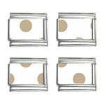 Polka Dots - Khaki Brown on White 9mm Italian Charm (4 pack)