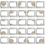 Polka Dots - Khaki Brown on White 9mm Italian Charm (25 pack)