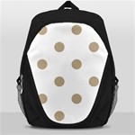 Polka Dots - Khaki Brown on White Backpack Bag