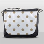 Polka Dots - Khaki Brown on White Messenger Bag