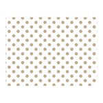 Polka Dots - Khaki Brown on White Double Sided Flano Blanket (Mini)