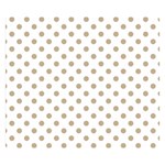 Polka Dots - Khaki Brown on White Double Sided Flano Blanket (Small)