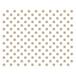 Polka Dots - Khaki Brown on White Double Sided Flano Blanket (Medium)