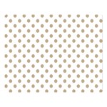 Polka Dots - Khaki Brown on White Double Sided Flano Blanket (Large)
